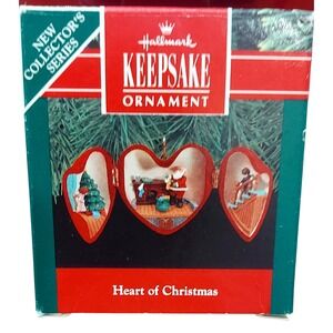 Hallmark Keepsake Ornament 1990 Heart of Christmas Series 1 Red Hinged Santa